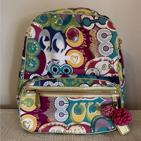 Coach Multicolor Graphic Backpack - Picture 1 of 4